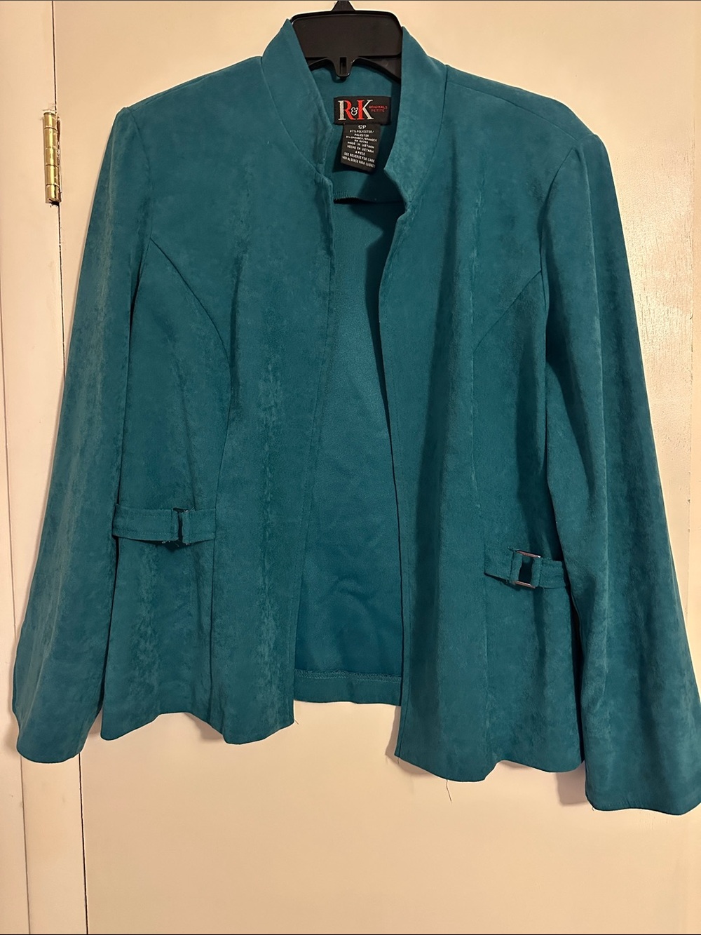 R&K Teal Open-Front Women's Blazer